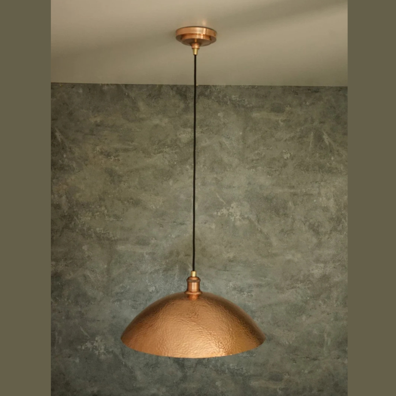 Copper Light Fixture, Hammered Solid Copper Dome Pendant Light, Ceiling Light