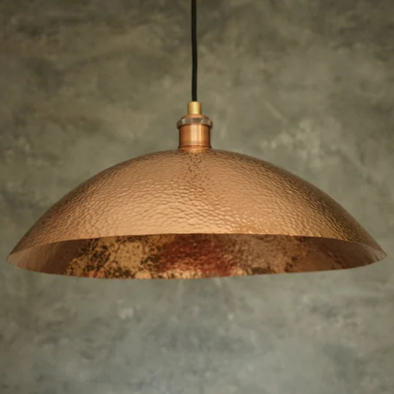 Copper Light Fixture, Hammered Solid Copper Dome Pendant Light, Ceilin ...