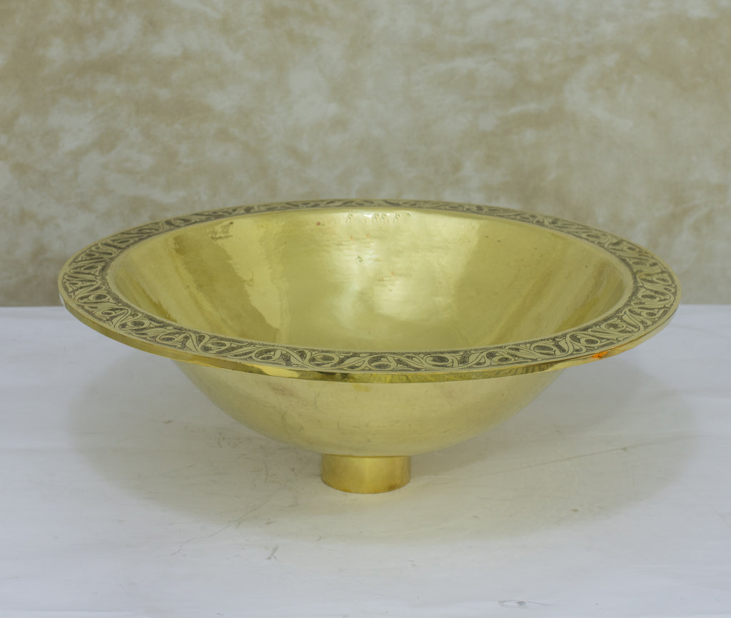 Handcrafted Solid Brass Drop-in Sink, Bathroom Sink, Round Sink, Drop-in Basin Sink