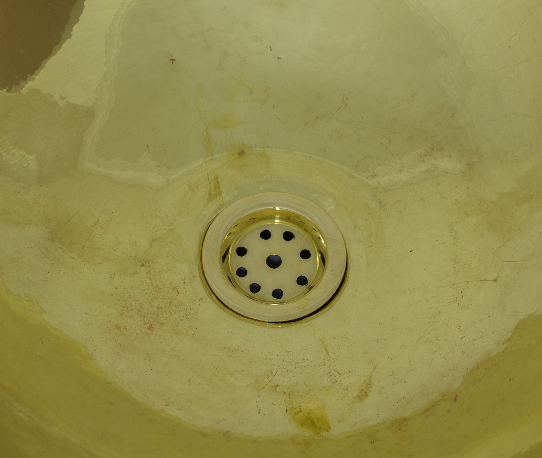 Lavabo de latón macizo hecho a mano, lavabo de baño, lavabo redondo, lavabo de encastre 