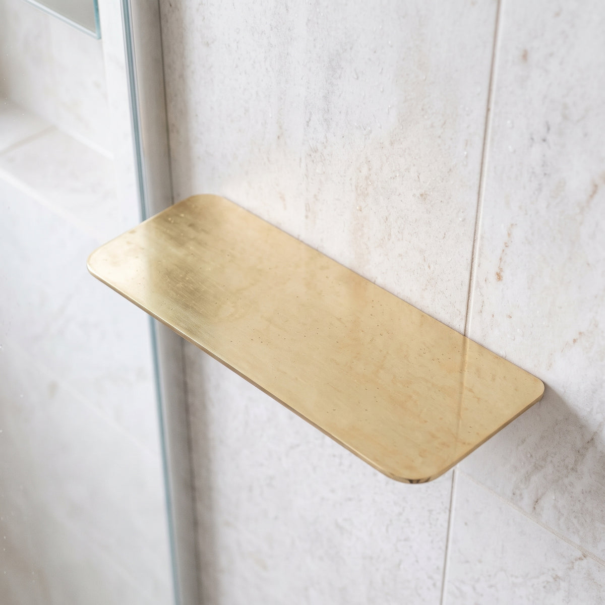 Handcrafted Solid Brass Floating Shelf, Bathroom Shelf Brass, Wall Mount Bathroom Soap Holder