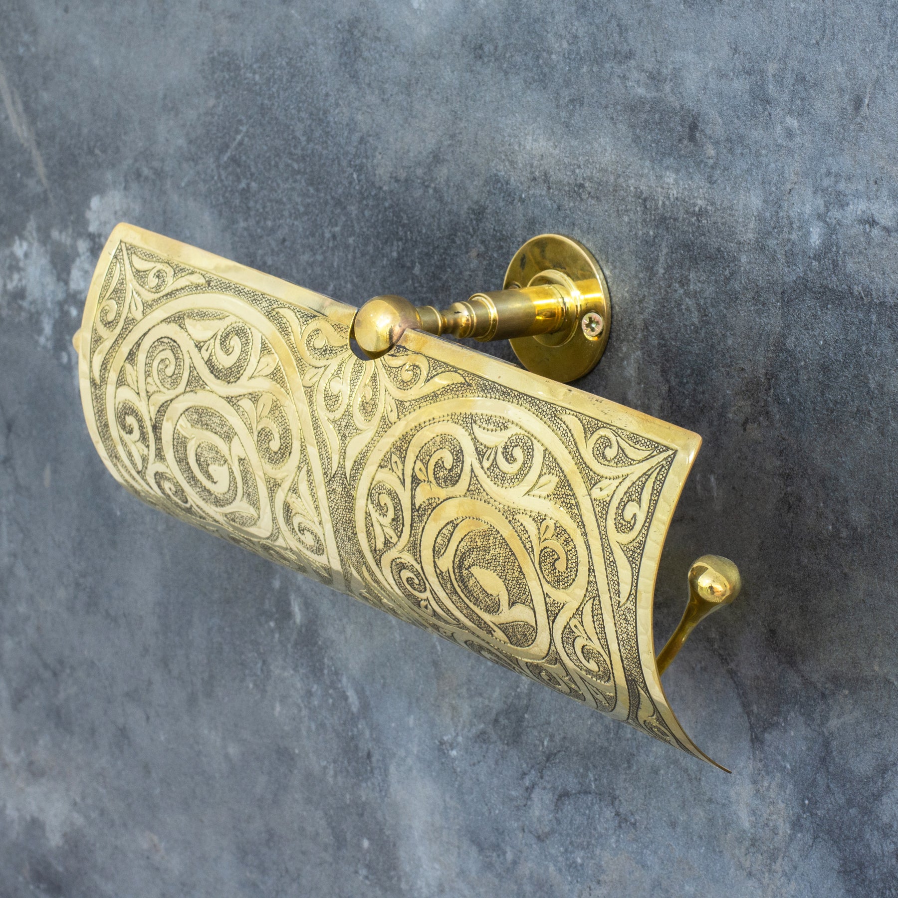 Handcrafted Unlacquered Brass Double Toilet Paper Holder | Engraved Sliding Cover