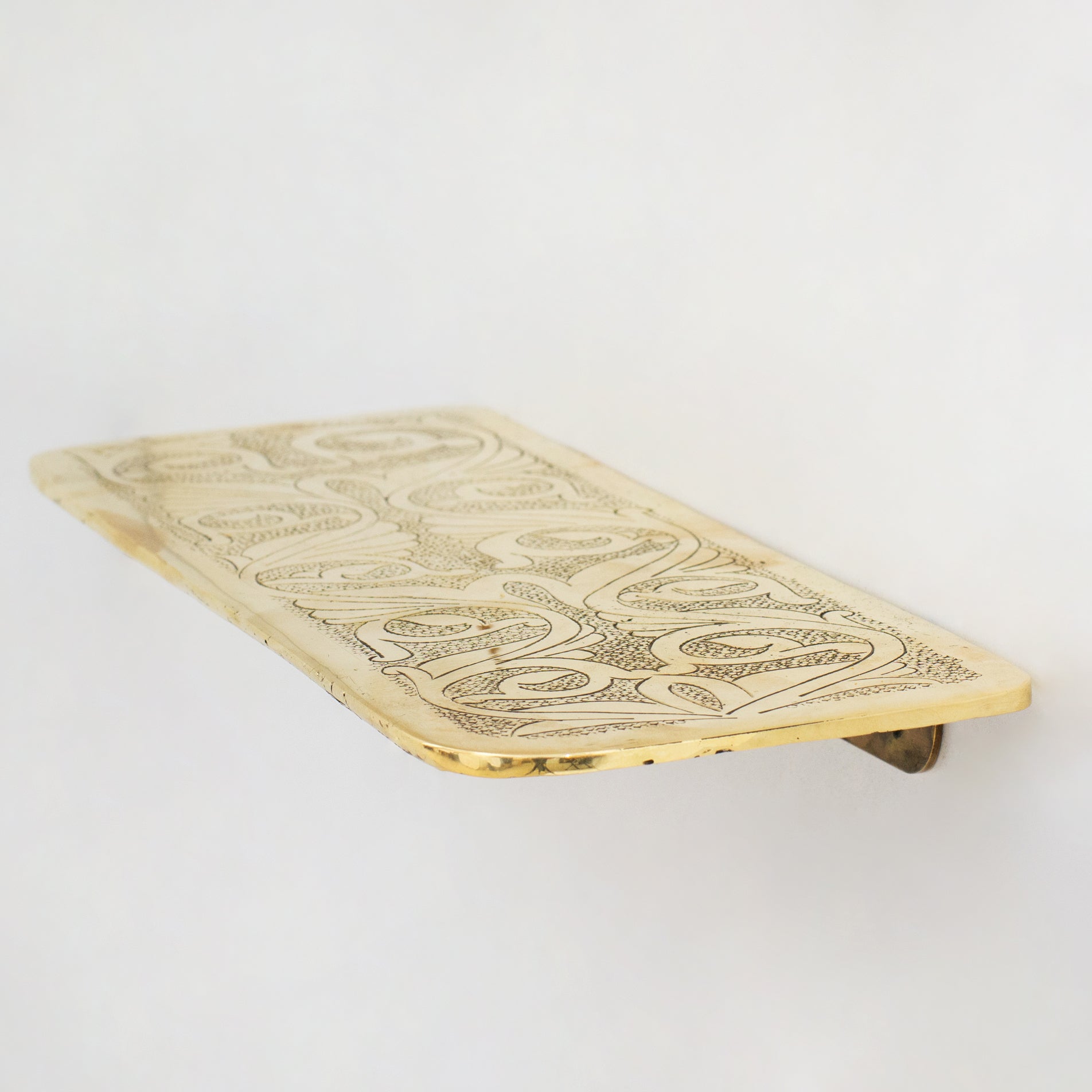 Handcrafted Solid Brass Floating Shelf, Bathroom Shelf Brass, Wall Mount Bathroom Soap Holder