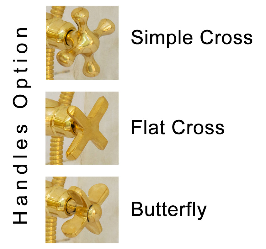 Brass Telephone Tub Filler With Handheld Shower, Deck Mount Tub Filler Handshower, Brass Tub Faucet, 3-Handle Telephone Faucet