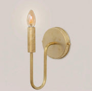 Brushed Brass Wall Sconce Light, Handmade Industrial Wall Lamp, Minimalist Interior Fixture