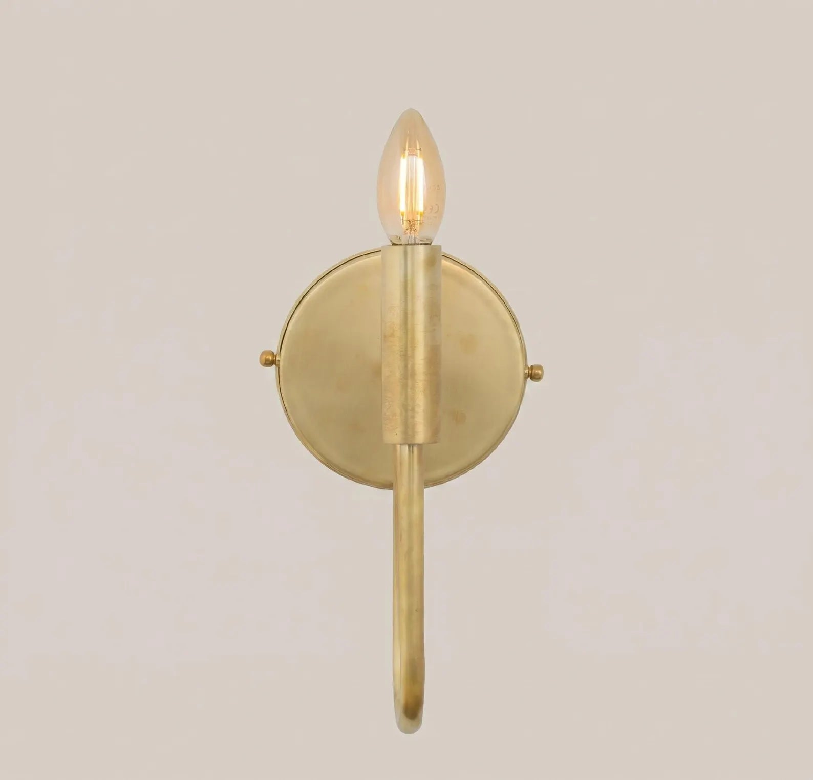 Brushed Brass Wall Sconce Light, Handmade Industrial Wall Lamp, Minimalist Interior Fixture