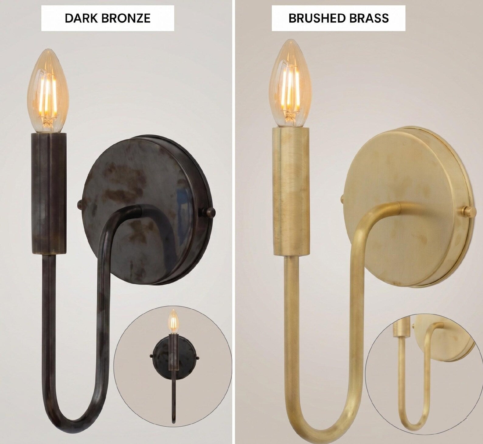 Brushed Brass Wall Sconce Light, Handmade Industrial Wall Lamp, Minimalist Interior Fixture