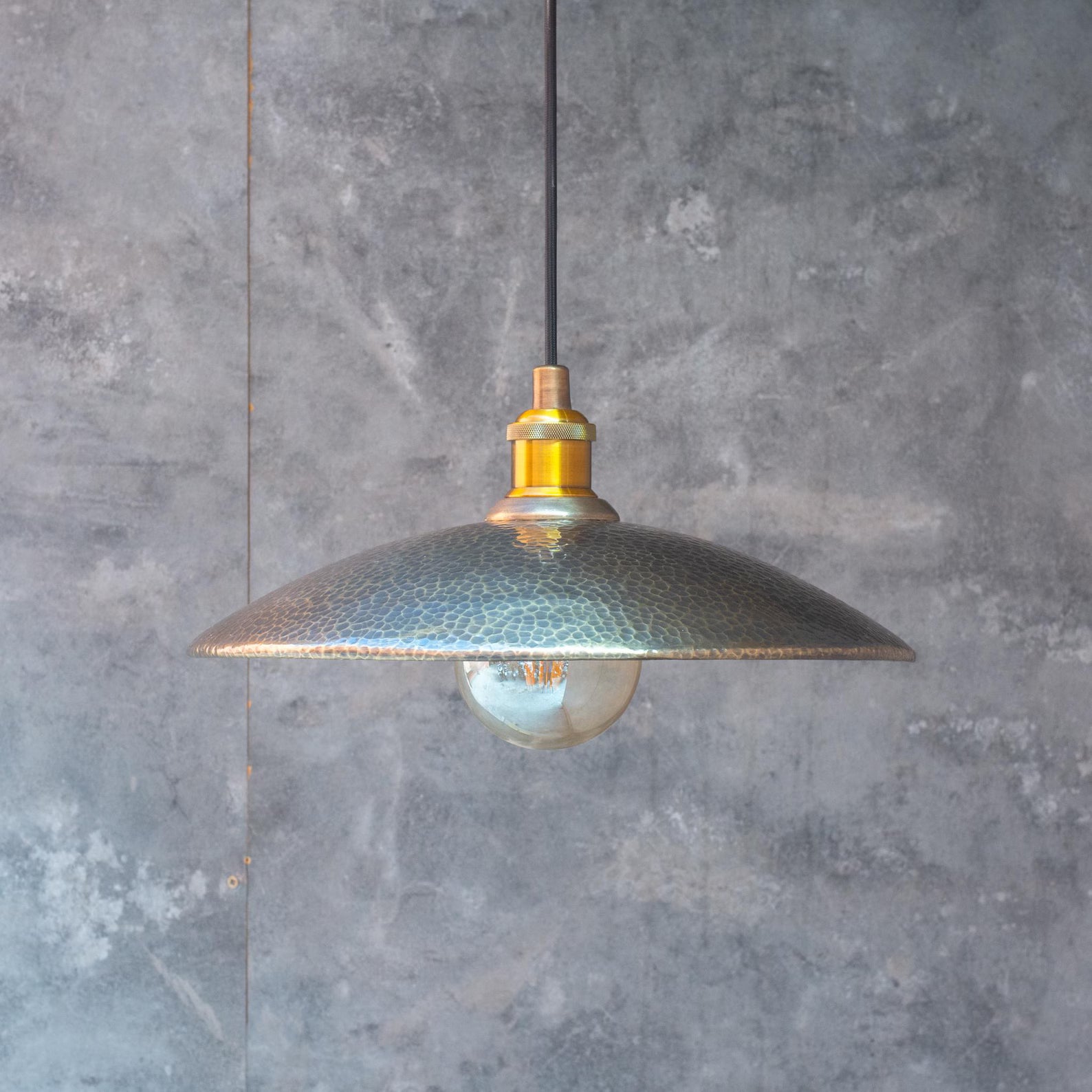 Hammered Pendant Light, Hanging Light Fixture, Brass Ceiling Light, Headhat Plate Light