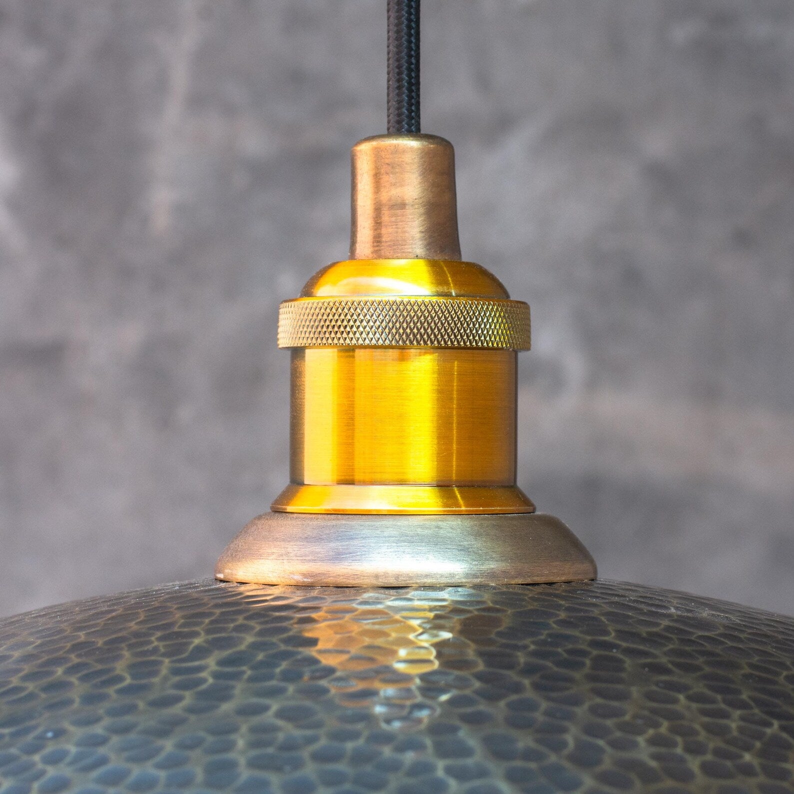 Hammered Pendant Light, Hanging Light Fixture, Brass Ceiling Light, Headhat Plate Light
