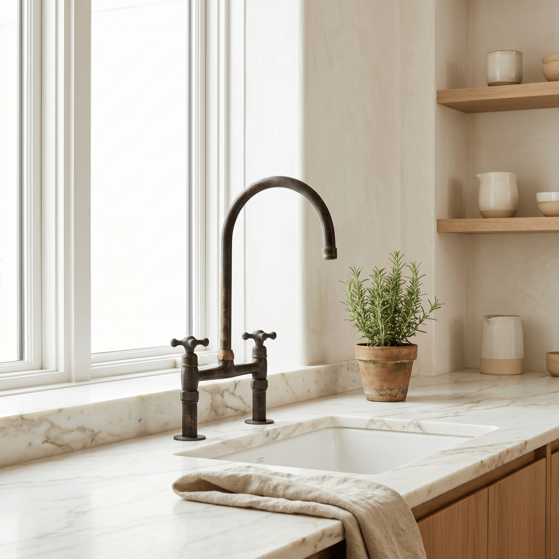Heritage Living Brass Bridge Faucet | Signature Living Finishes - Insideast