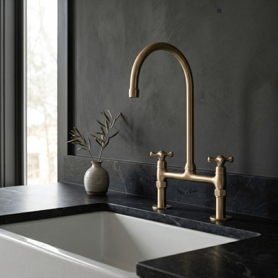Heritage Living Brass Bridge Faucet | Signature Living Finishes - Insideast