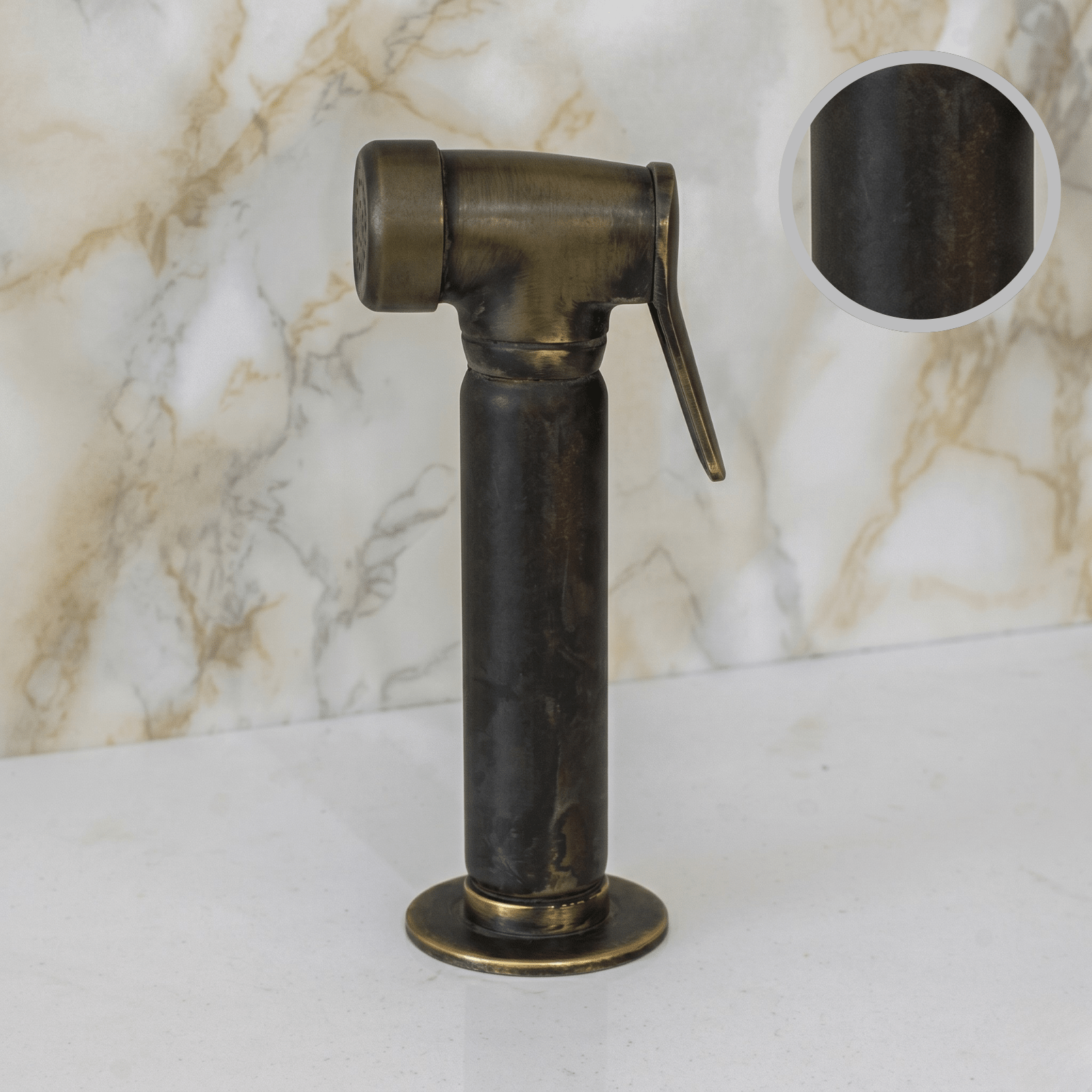 Heritage Unlacquered Brass Kitchen Sprayer | Signature Living Finishes - Insideast