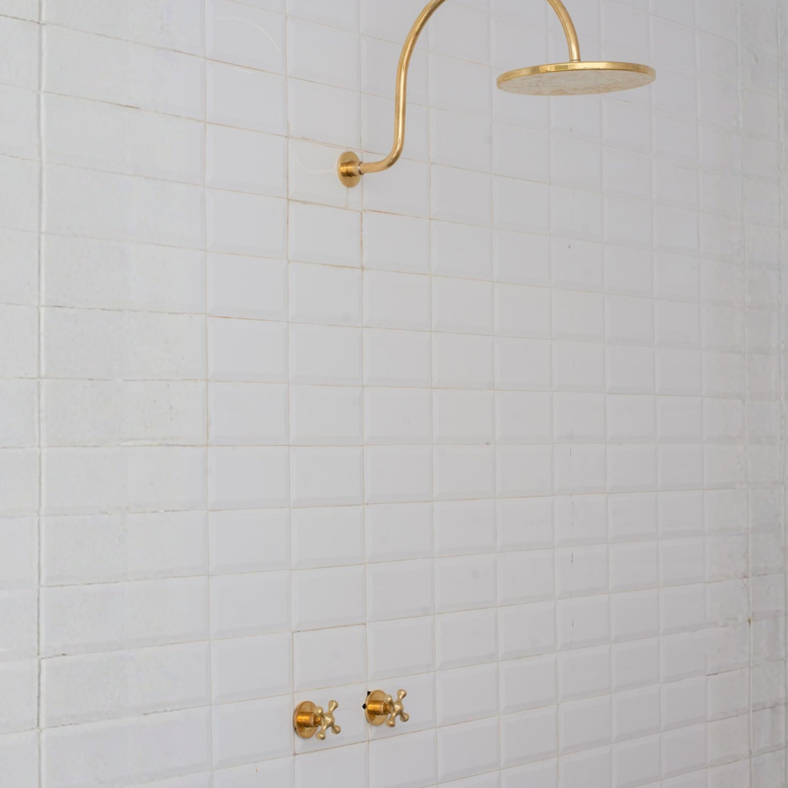 Brass Built-in Shower System,  High Arc Gooseneck Shower Arm With Showerhead