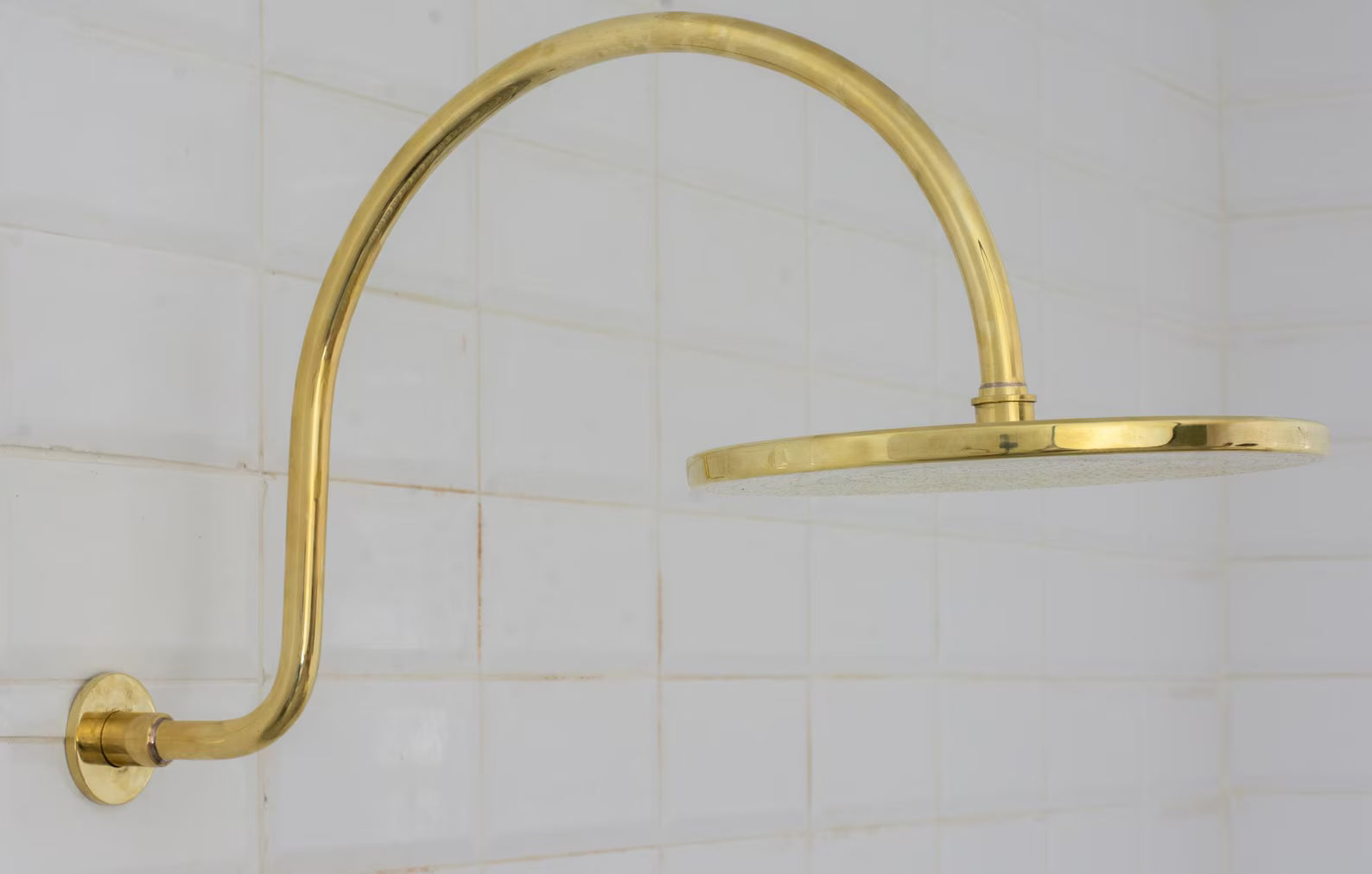 Brass Built-in Shower System,  High Arc Gooseneck Shower Arm With Showerhead