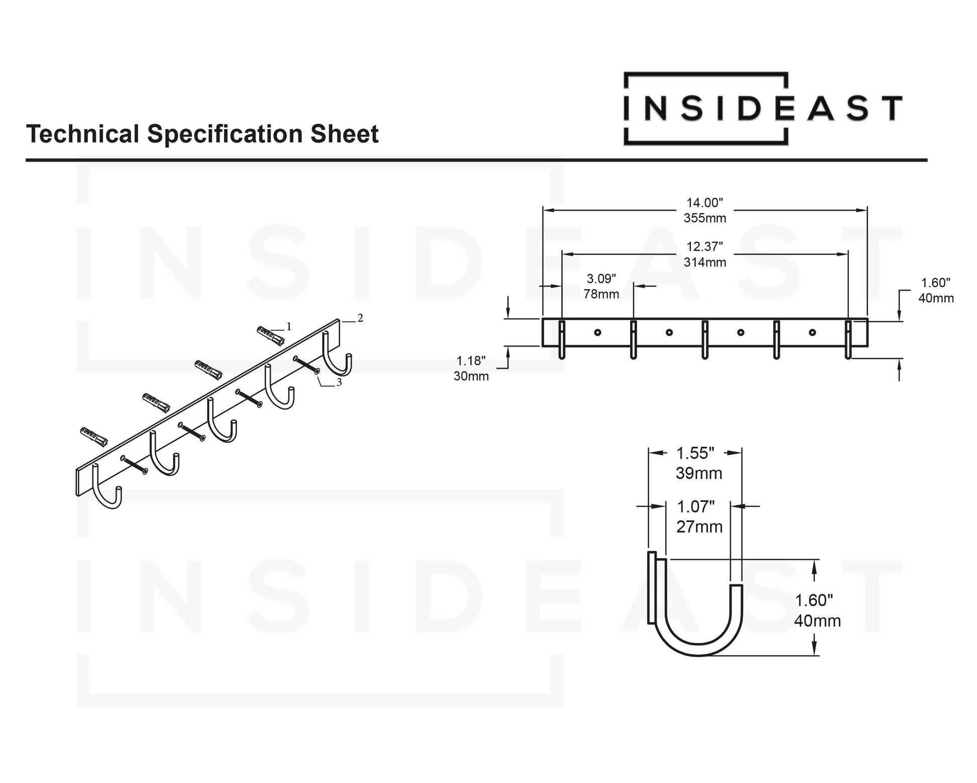 Solid Brass Coat Hooks Rack, Wall Mounted Hanger Hooks, Hallway Hooks