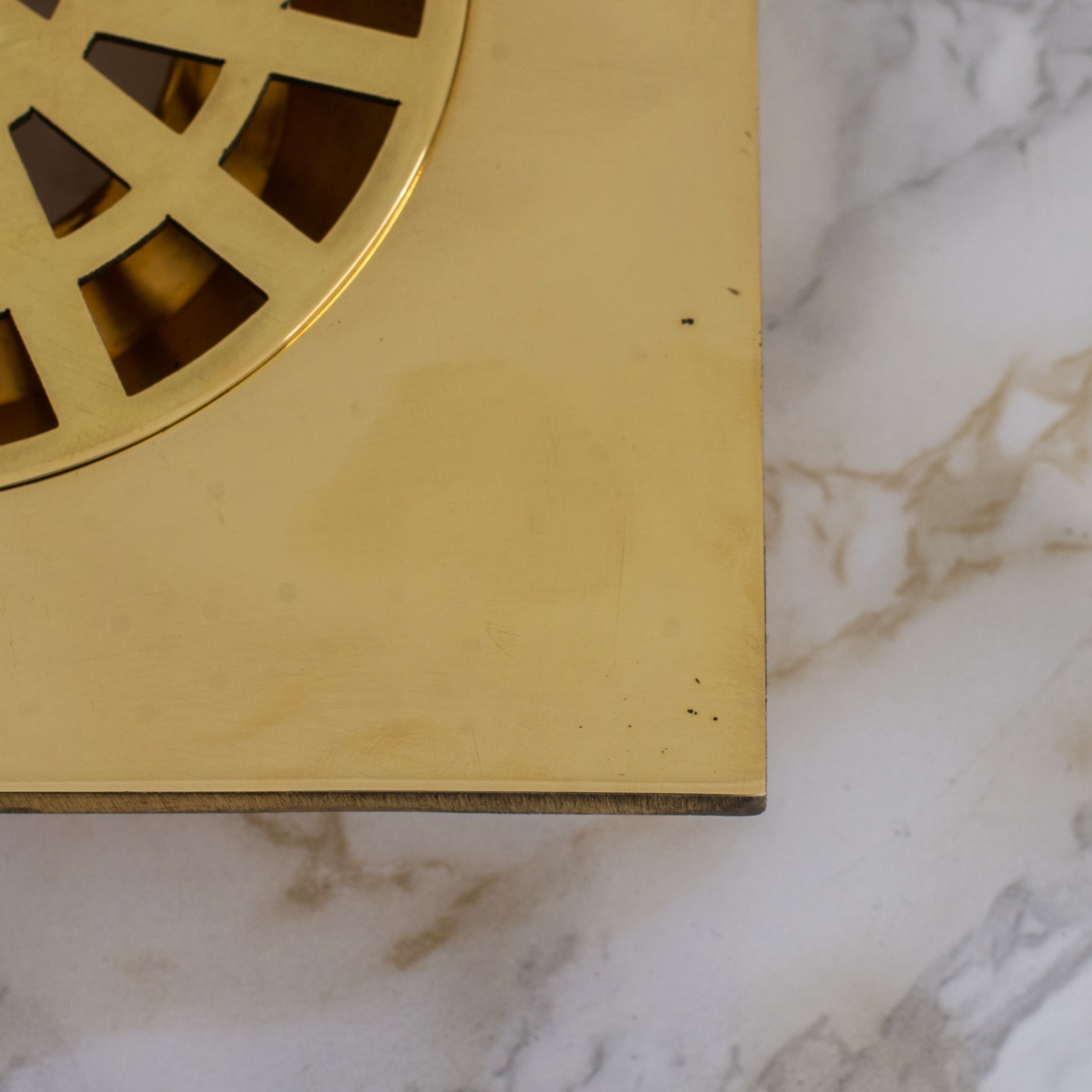 Solid Brass Smooth Floor Drain | Square Grate Shower Drain Cover