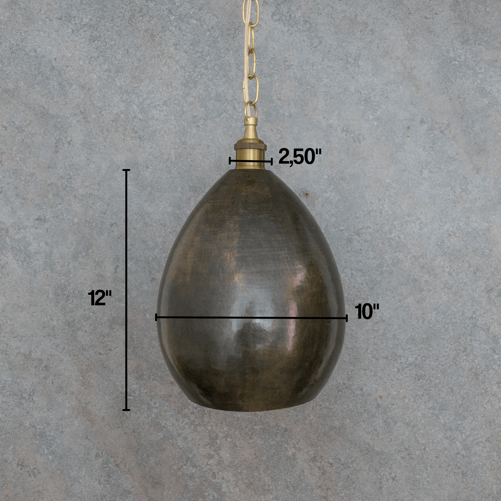 Dark Bronze Teardrop Pendant Light - Hand - Hammered Copper Hanging Lamp for Kitchen & Entryway - Insideast