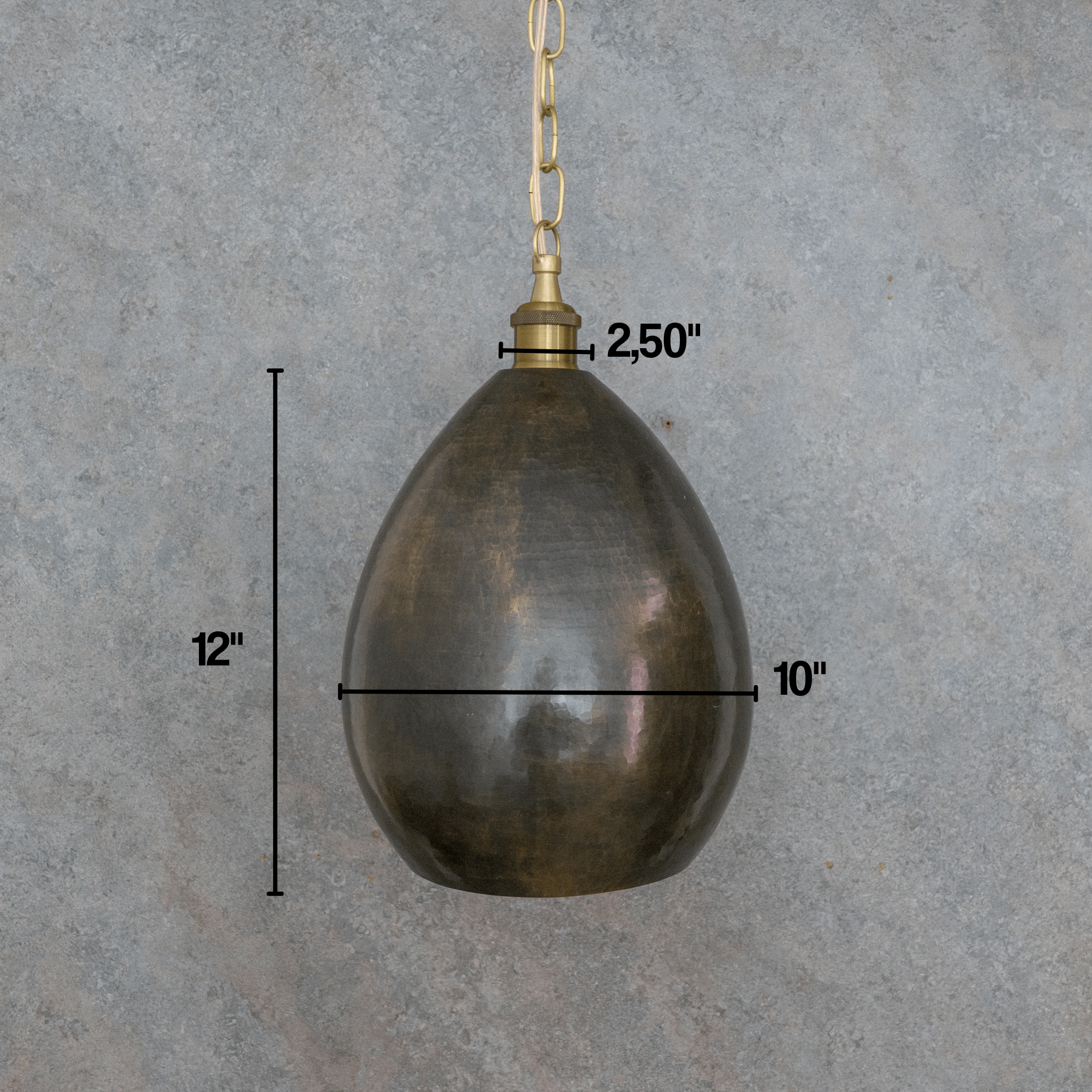 Dark Bronze Teardrop Pendant Light - Hand - Hammered Copper Hanging Lamp for Kitchen & Entryway - Insideast