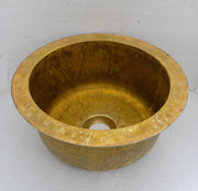 Unlacquered Brass Round Kitchen Bar Sink, Island Undermount Sink