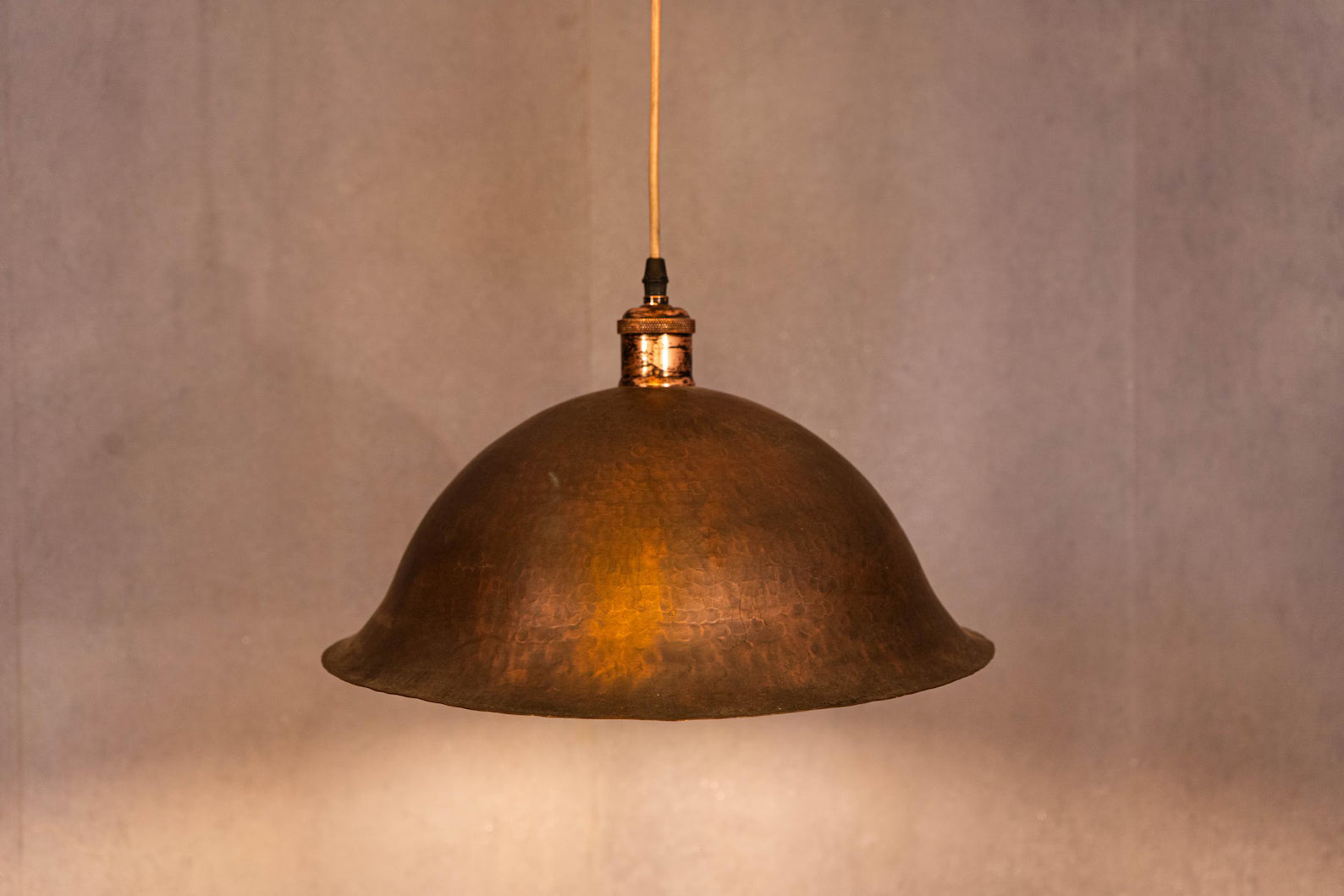 Oxidized Solid Copper Pendant Light, Kitchen Island Hanging Light Fixture