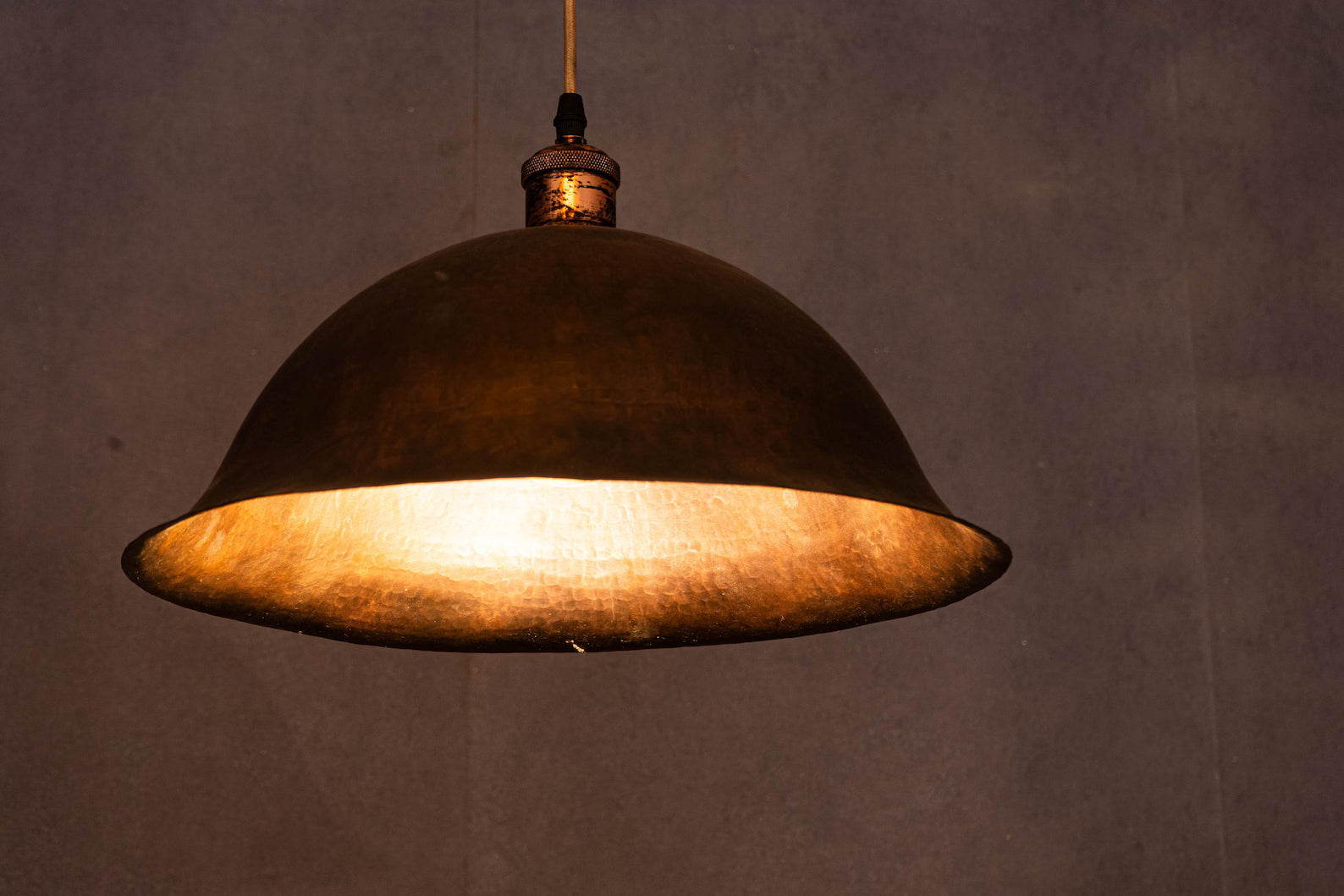 Oxidized Solid Copper Pendant Light, Kitchen Island Hanging Light Fixture