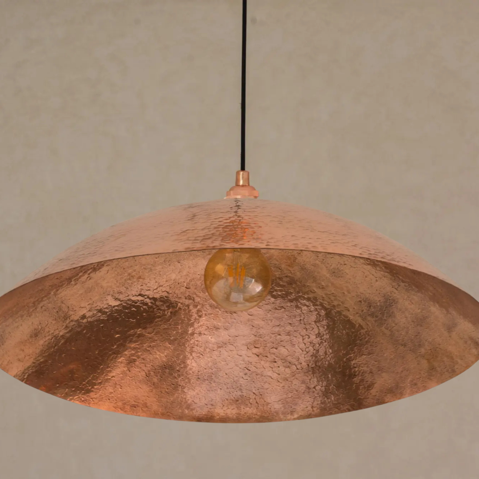 Customizable Large Unlacquered Copper Pendant Light, Ceiling Copper Light Fixture