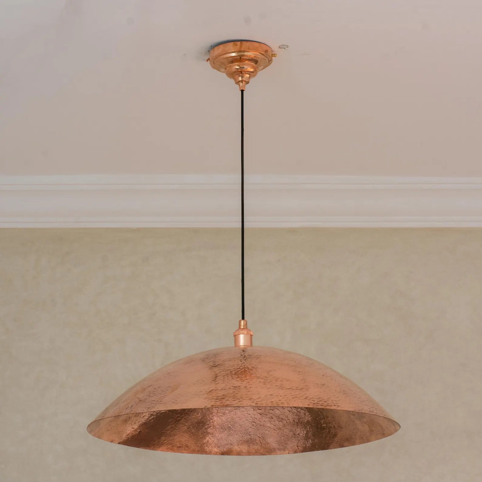 Customizable Large Unlacquered Copper Pendant Light, Ceiling Copper Light Fixture