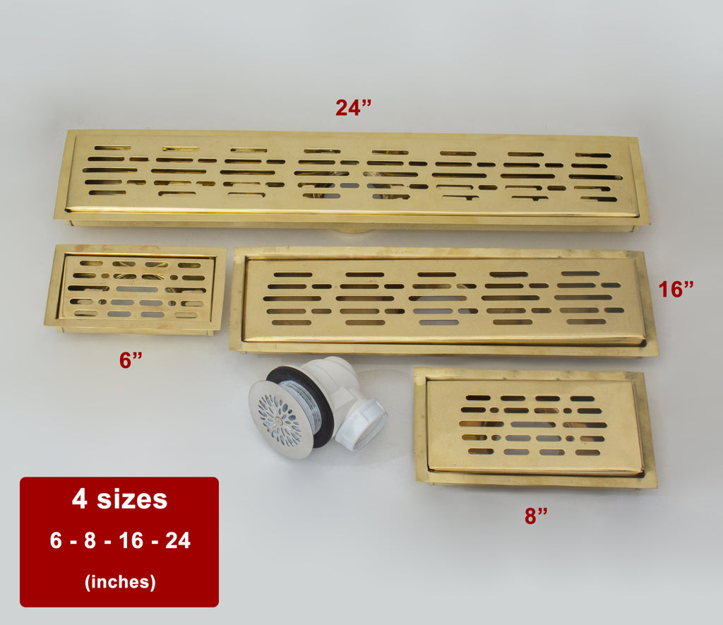 Solid Brass Linear Drain, Shower Floor Drain, Shower Grate drain