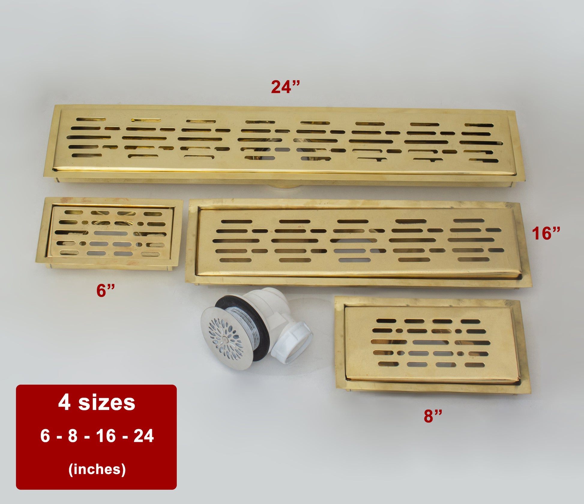 Solid Brass Linear Drain, Shower Floor Drain, Shower Grate drain
