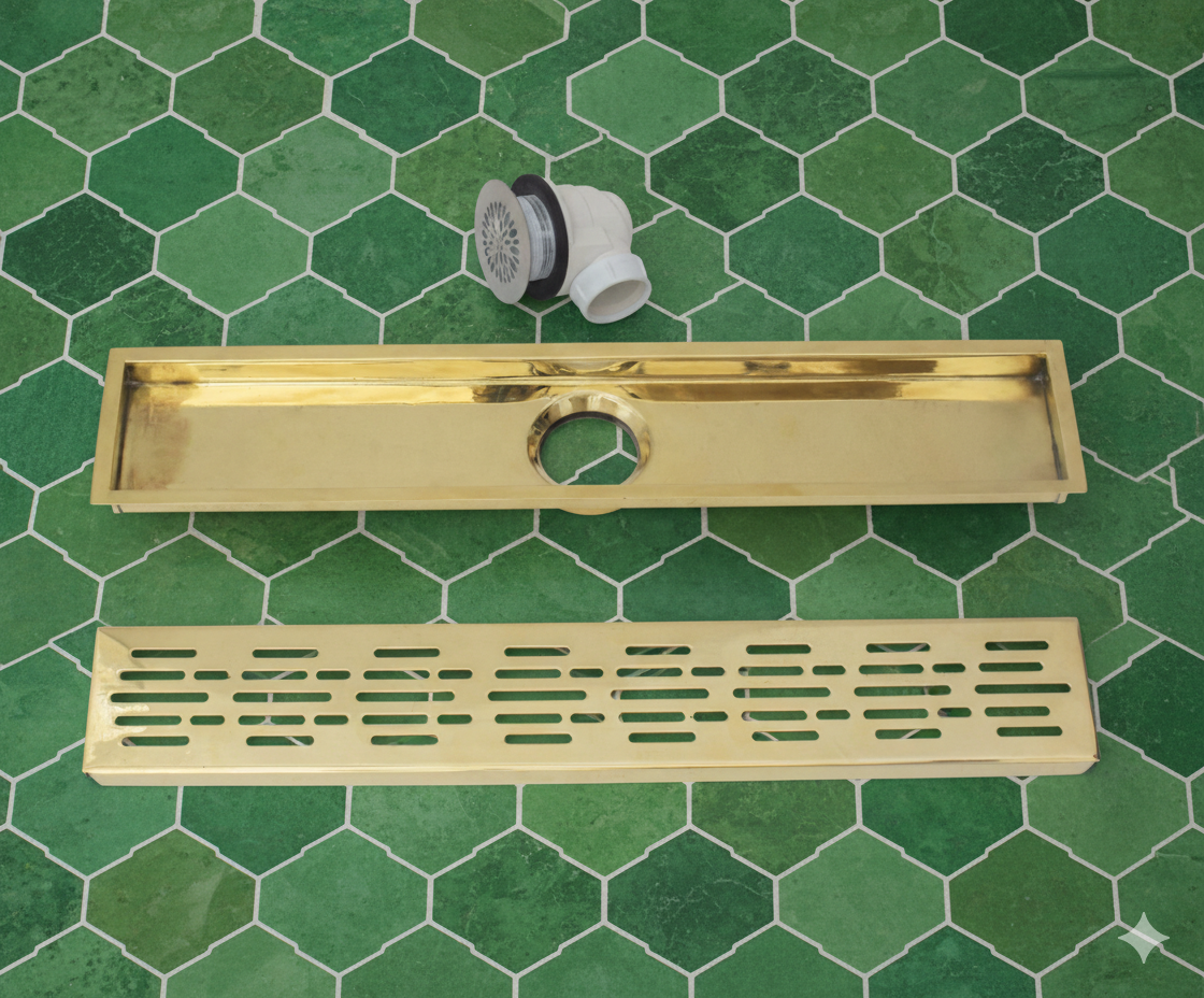 Solid Brass Linear Drain, Shower Floor Drain, Shower Grate drain