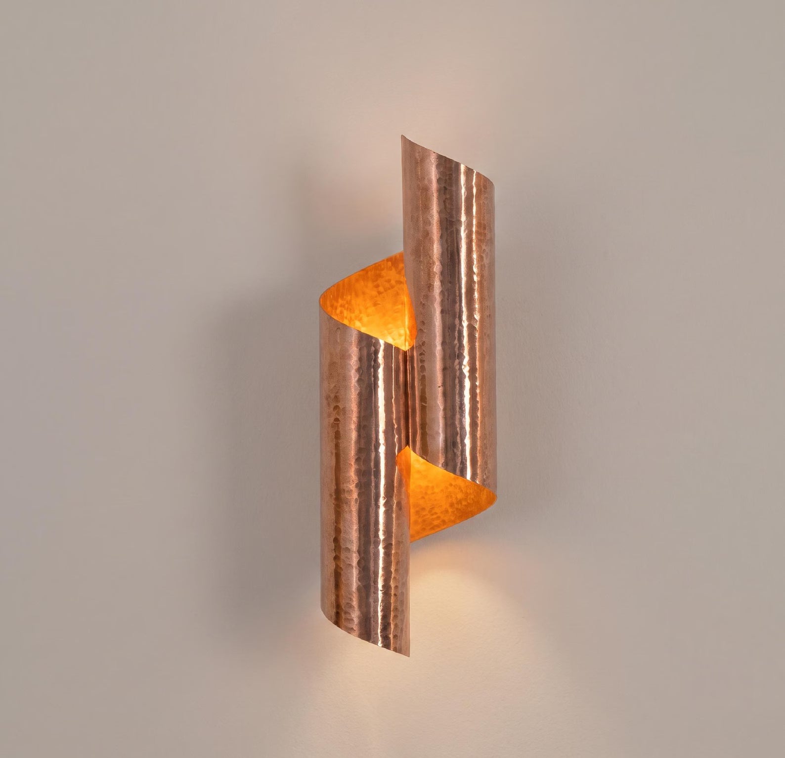 Hammered Copper Wall Sconce, Modern Minimalist Wall Light, Hallway Bathroom Lighting