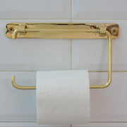 Unlacquered Brass TP Holder | Bathroom Roll Holder With Backplate
