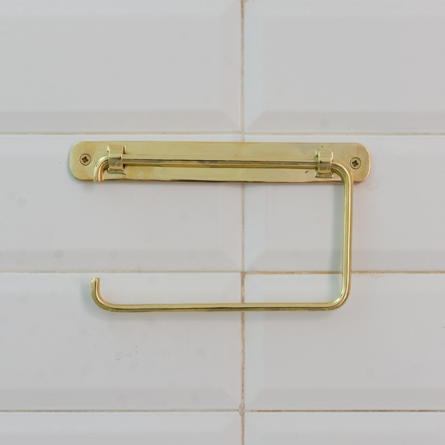 Unlacquered Brass TP Holder | Bathroom Roll Holder With Backplate