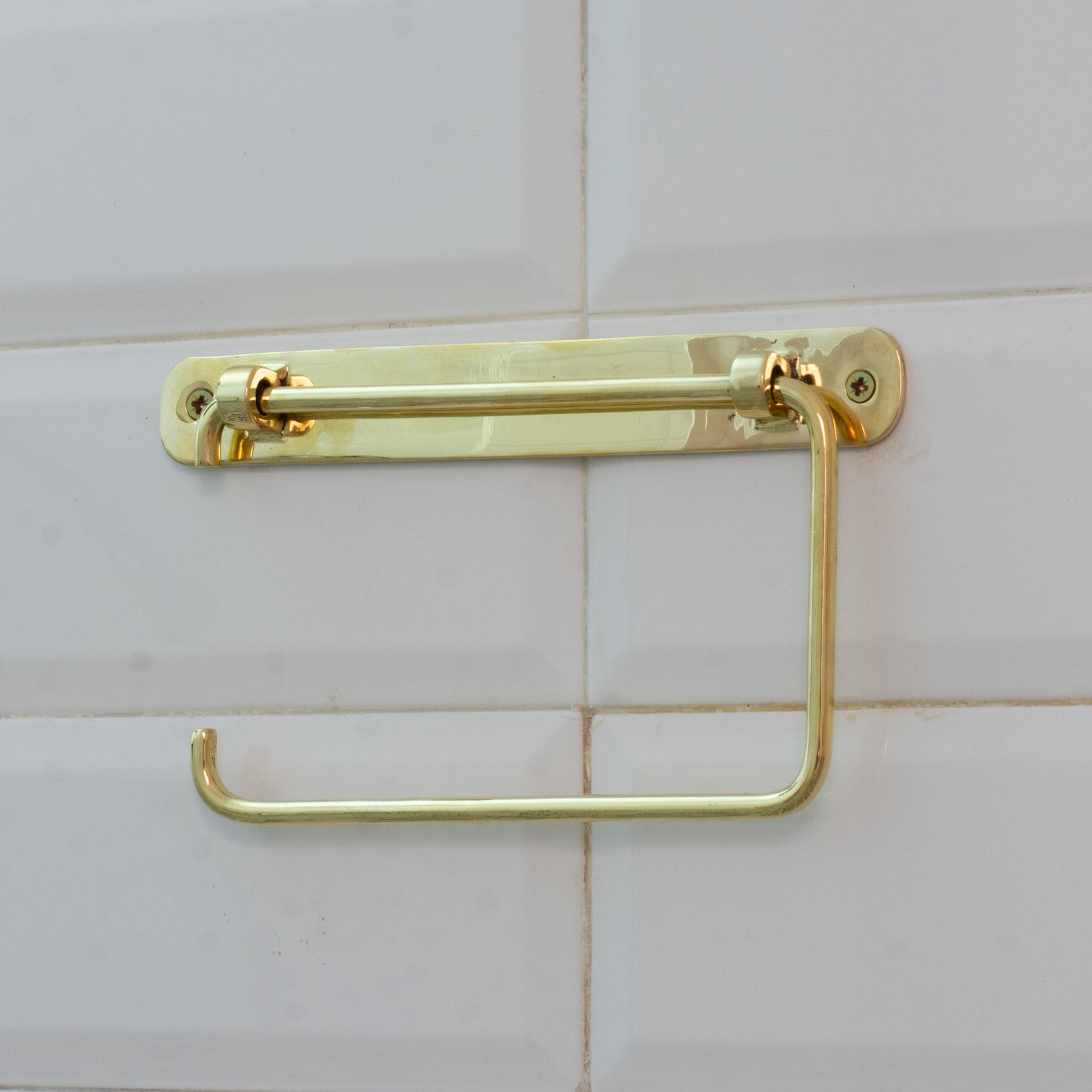 Unlacquered Brass TP Holder | Bathroom Roll Holder With Backplate