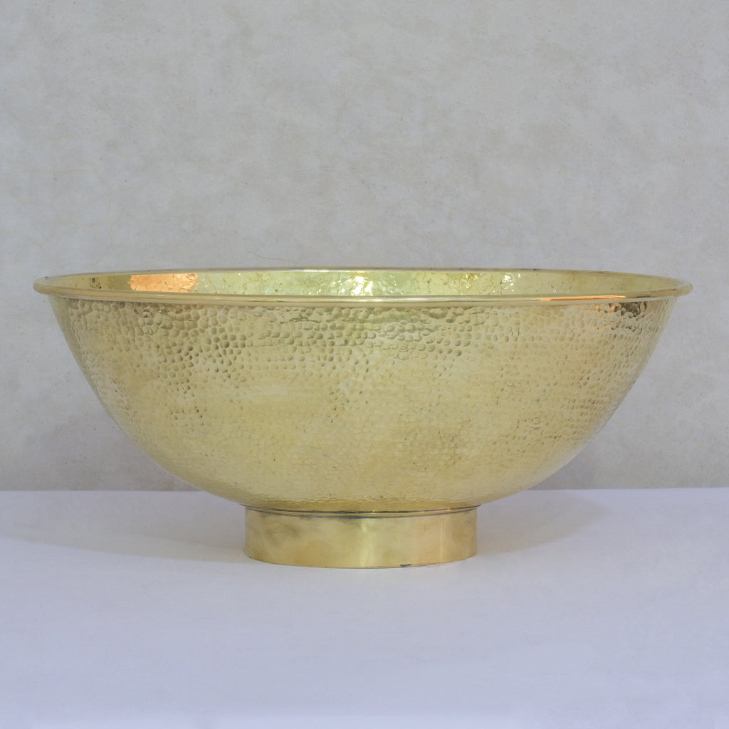 Hammered Brass Oval Vessel Sink | Handmade Bathroom Washbasin