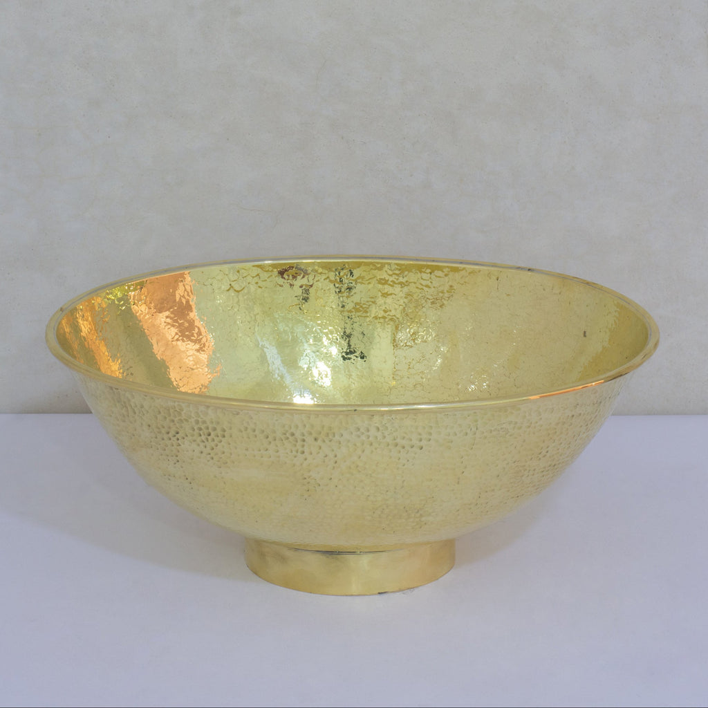 Hammered Brass Oval Vessel Sink | Handmade Bathroom Washbasin