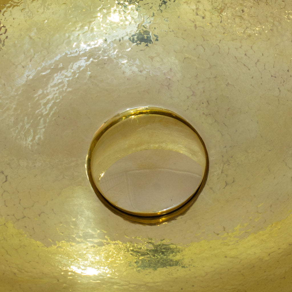 Hammered Brass Oval Vessel Sink | Handmade Bathroom Washbasin