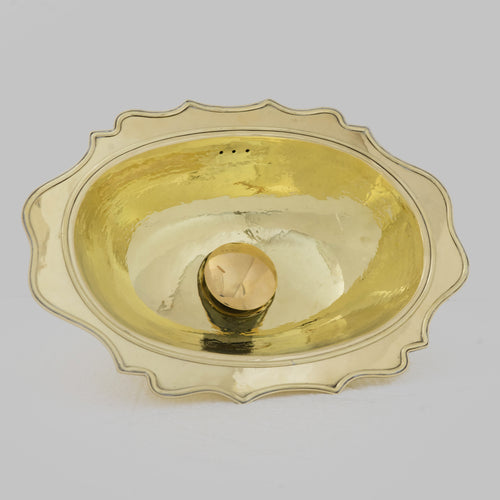 Antique Solid Brass Sink, Unlacquered Exposed Oval Bathroom Sink, Bathroom Vessel sink