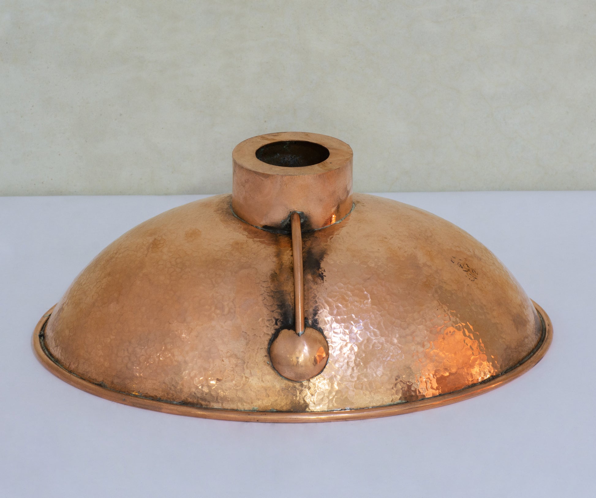 Oval Solid Copper Vessel Sink, Hammered Bathroom Vanity Sink, Powder Room Basin Sink