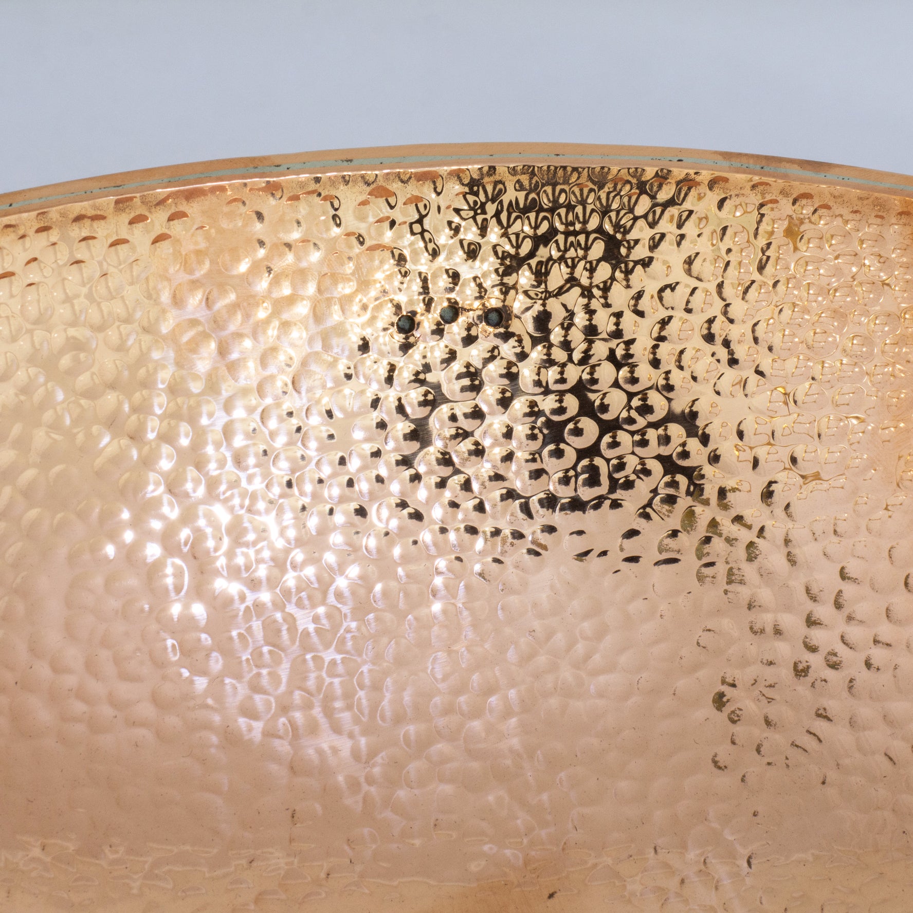 Oval Solid Copper Vessel Sink, Hammered Bathroom Vanity Sink, Powder Room Basin Sink