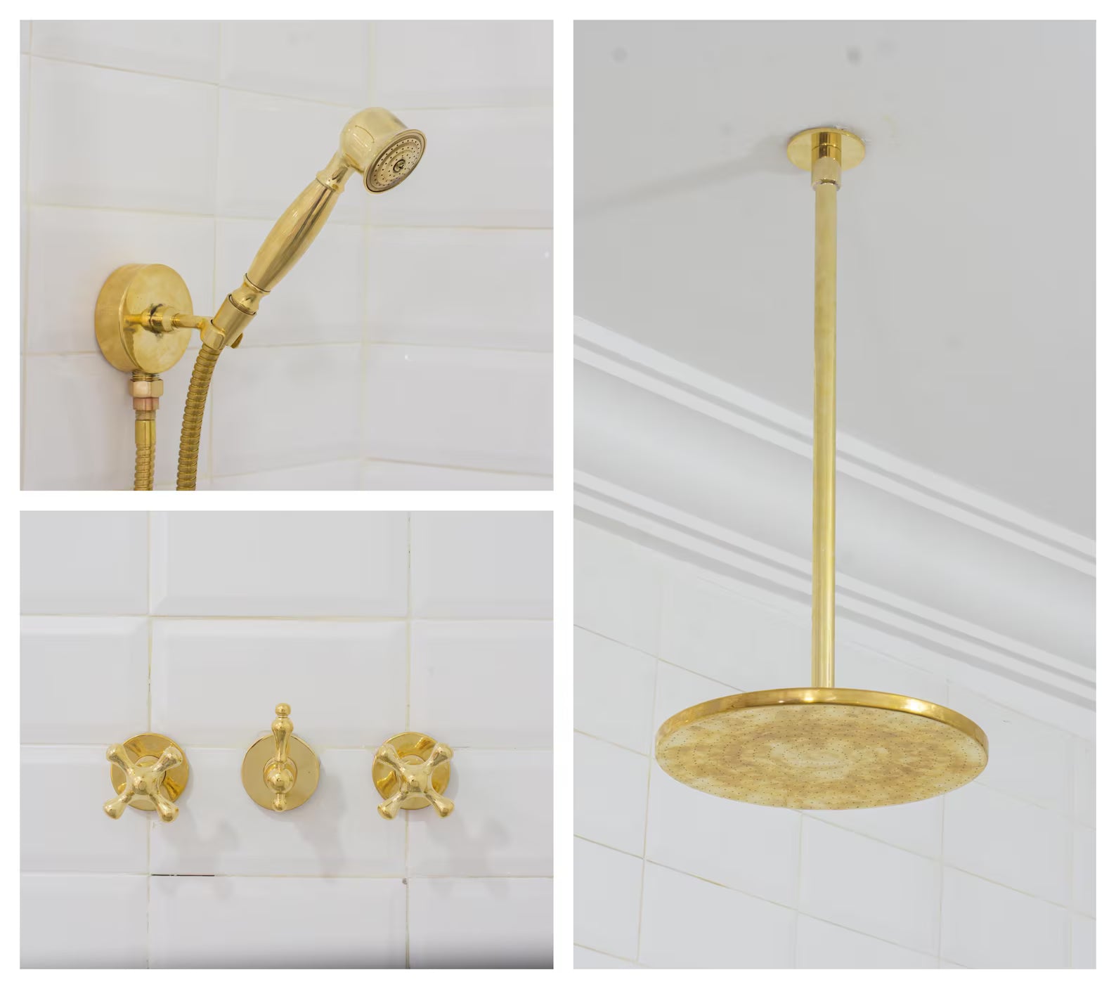 Overhead Shower Handheld, Ceiling Showerhead And Hand Shower Combo