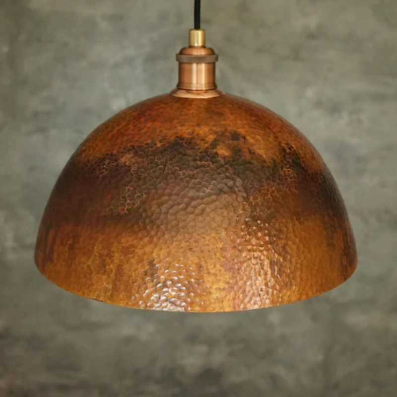 Dome - Oxidized Copper Pendant Light, Kitchen Island