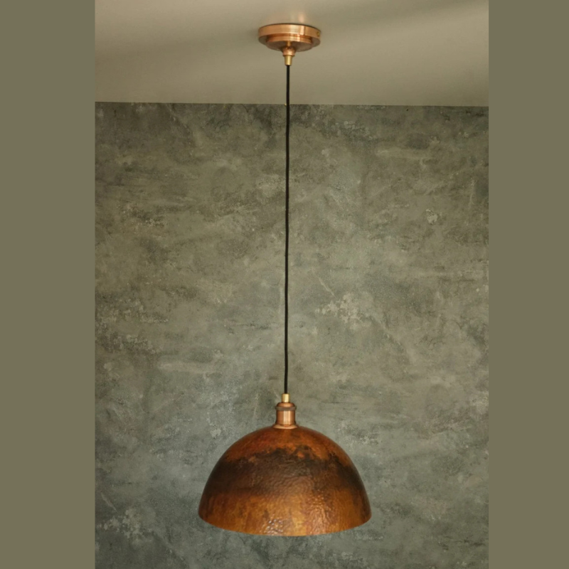 Dome - Oxidized Copper Pendant Light, Kitchen Island