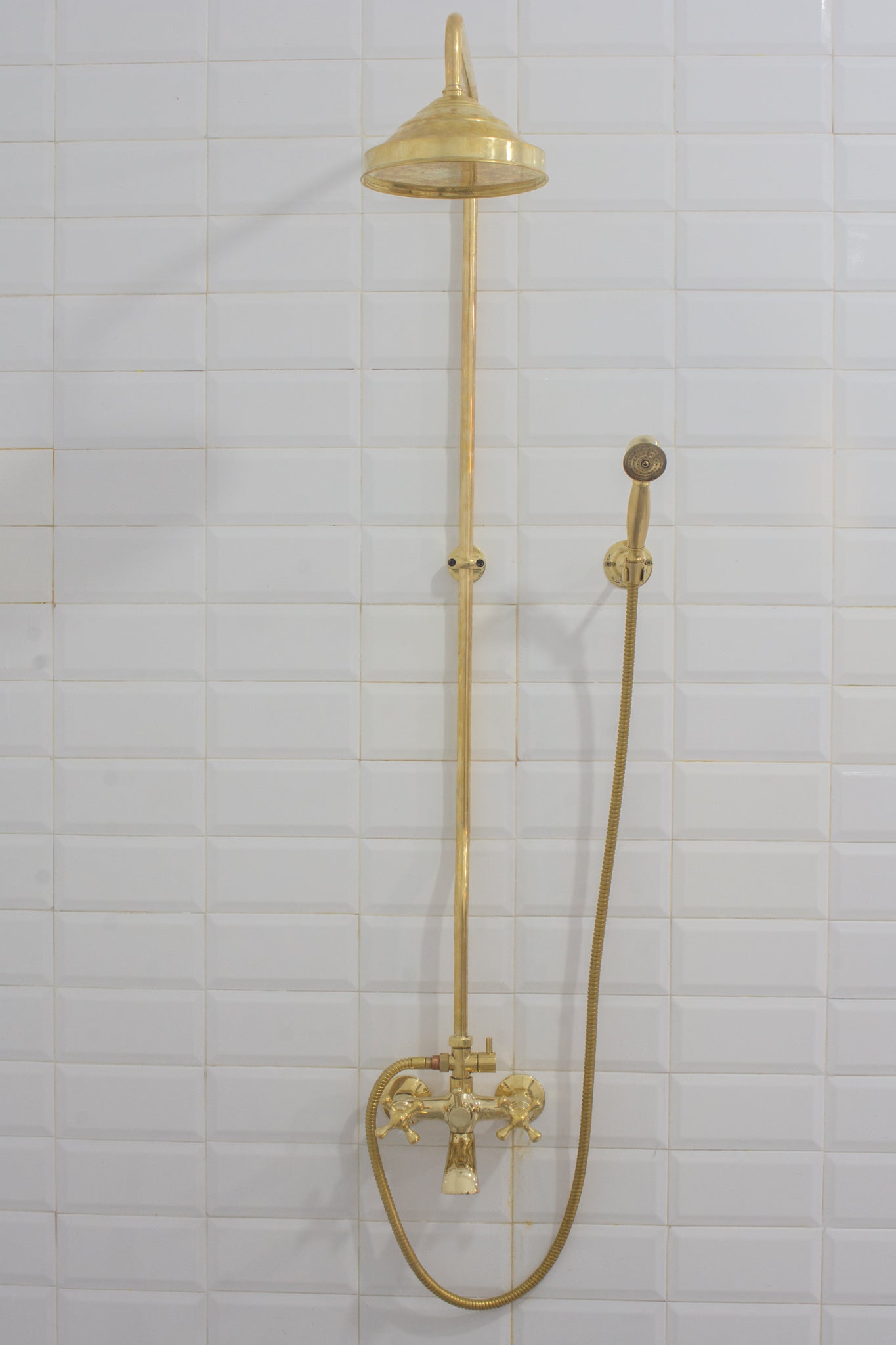 Heritage - Unlacquered Brass Exposed Shower System With Tub Filler