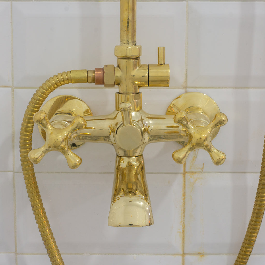 Heritage - Unlacquered Brass Exposed Shower System With Tub Filler