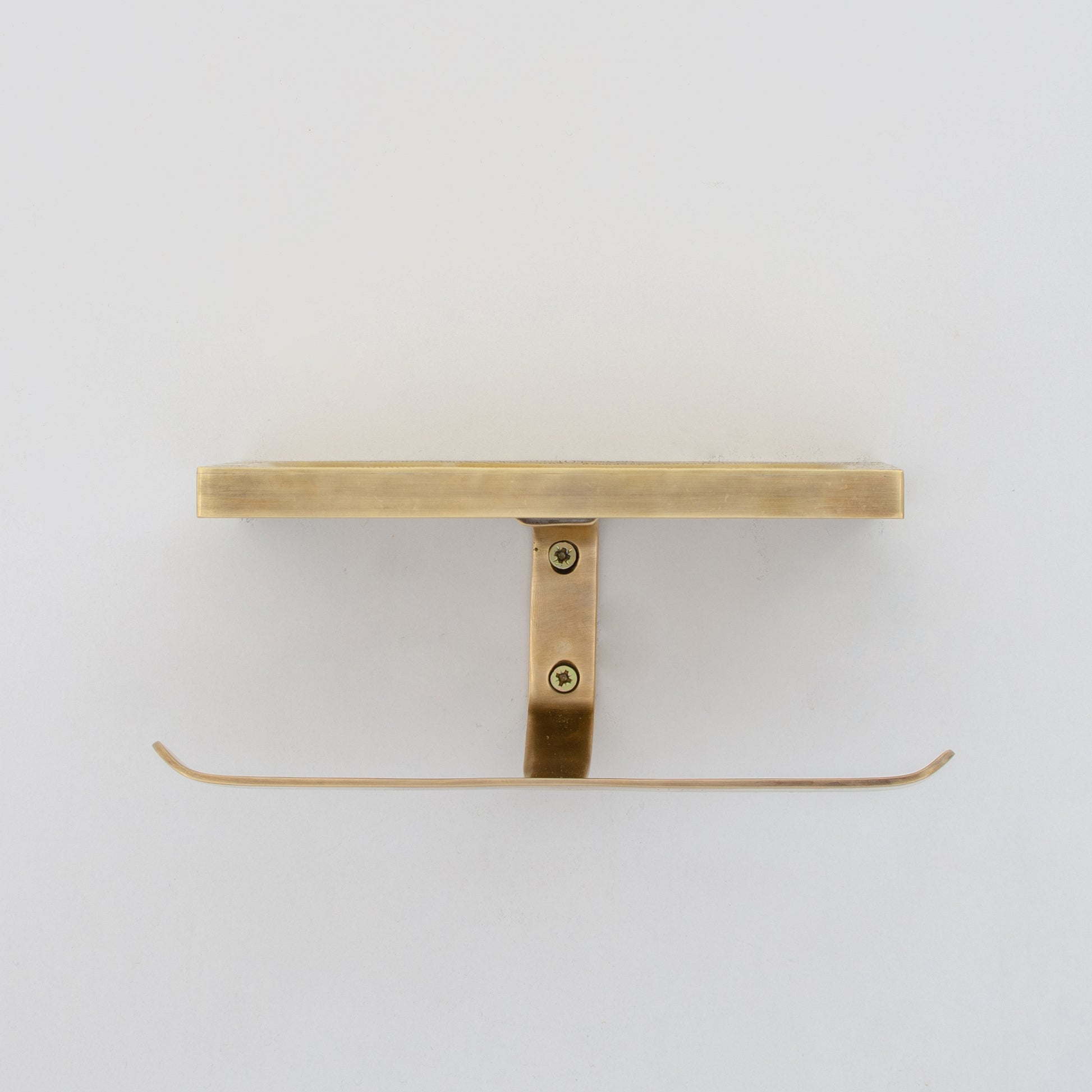 Solid Brass Toilet Paper Holder With Shelf | Powder Room Roll Holder