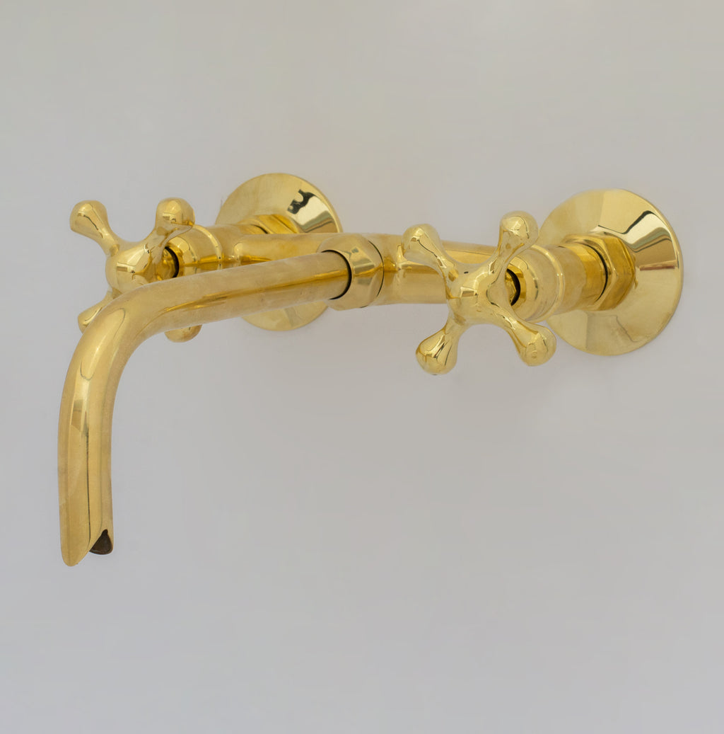 Brass Wall Mount Faucet – Antique Brass Bathroom Faucet