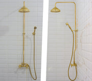 Heritage - Unlacquered Brass Exposed Shower System With Handheld