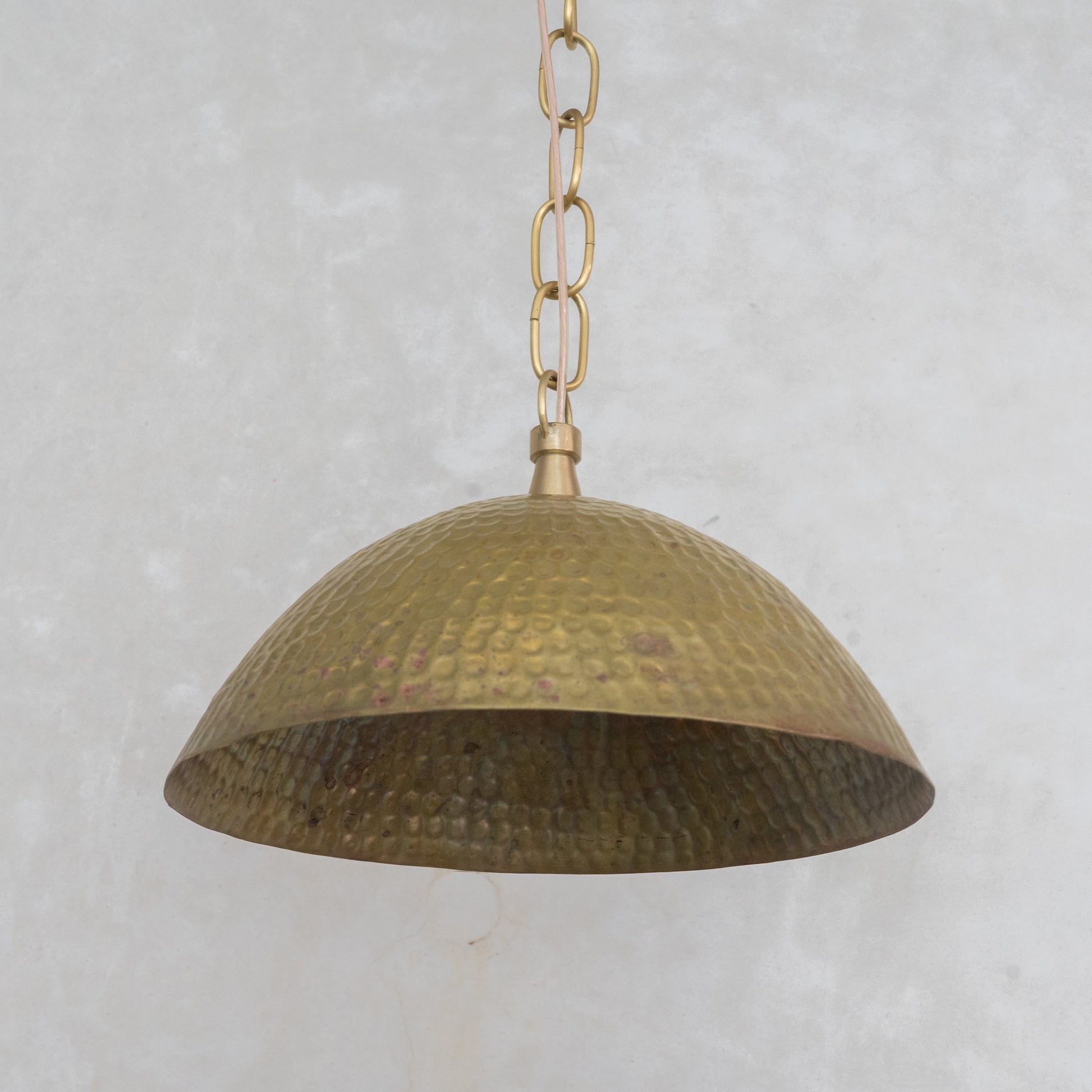 Antique Bronze Hammered Bell Pendant Light