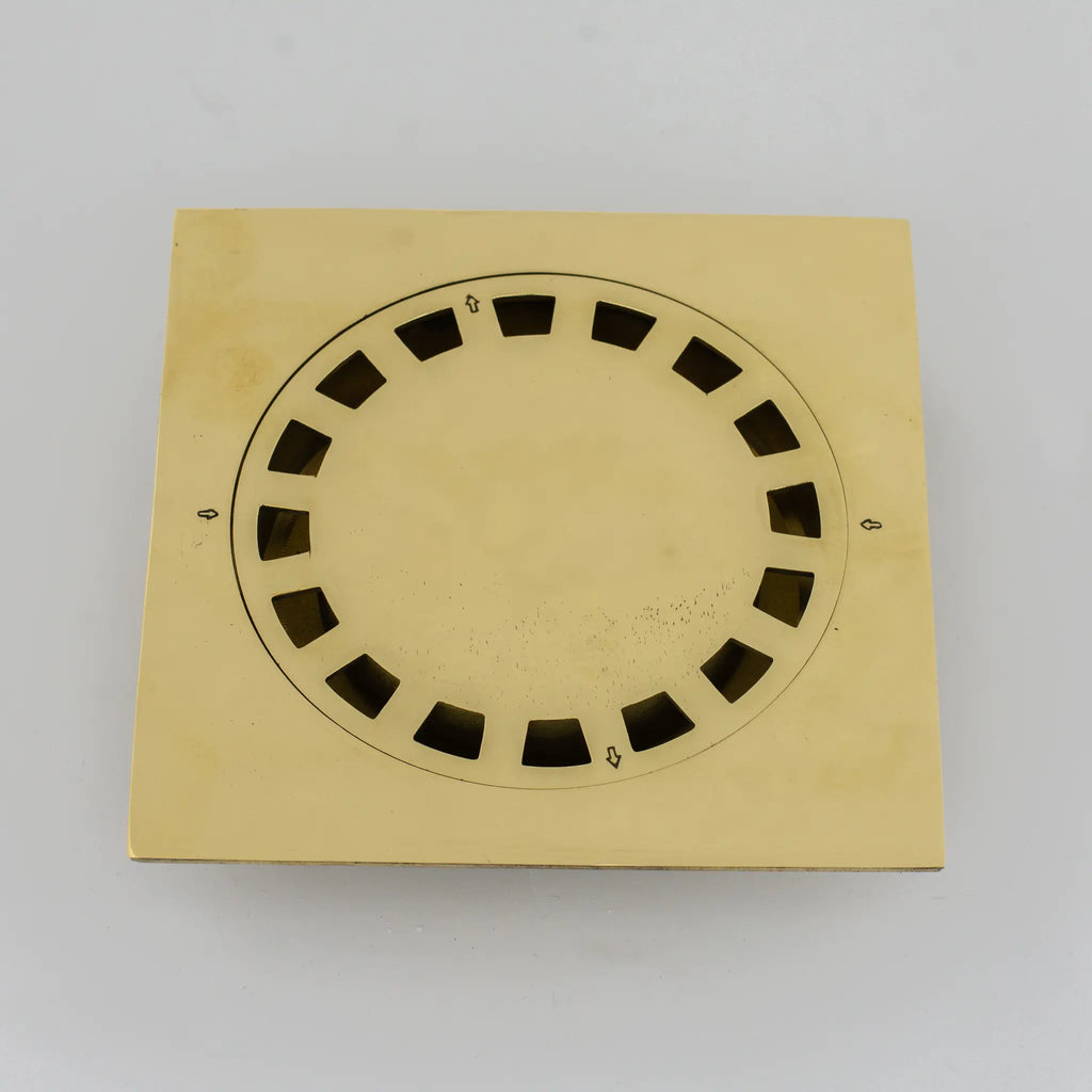 Solid Brass Floor Drain, Unlacquered Square Shower Drain